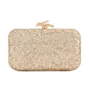Sequins Clutch Purses for Women Sparkling Evening Bag with Chain for Party Gold