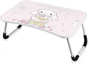 Kawaii Laptop Desk Foldable Kawaii Bed Desk Table Cute Folding Breakfast Tray Portable Lap Standing Desk Notebook Stand Reading Holder for Bed/Couch/Sofa/Floor (Pink)