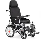 Electric Wheelchair Folding and Lightweight Portable Powerchair Heavy Duty Powerful Dual Motor Compact Mobility Aid Wheel Chair with Headrest Suitable for Elderly and Disabled(Seat width52cm)
