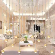 25 Strings Snowflake Beaded Curtains Doorway Drape Glass Crystal Room Divider