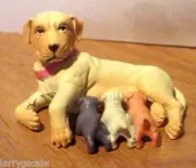 Premium Gold Lab Retriever wPups 2 Pc Set Miniature 1/24 Scale G Scl Diorama