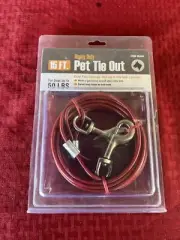 Heavy Duty Red Pet Tie Out ~ Dog ~ Cable Pet Coated Steel Leash Run 96484