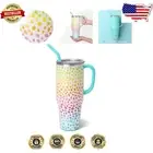 Stylish 40oz Insulated Tumbler with Flexi Straw - Dishwasher Safe Travel Mug