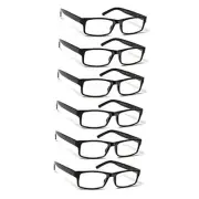 6 Pack Reading Glasses Traditional Frames for Men and Women 6 Pack Black 1.5 x
