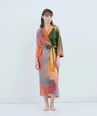 在飛比找誠品線上優惠-【Foo Tokyo】東京設計師限定款 渡假真絲高檔睡袍/迷