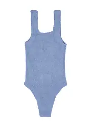 Hunza G Kids Classic Seersucker Swimsuit (7-12 Years) - Blue - One Size ONE SIZE
