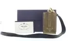 Prada Gold Leather Signature Ipod Case Accessory Bag Charm
