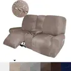 2 Seater Suede Recliner Sofa Cover Elastic Lounger Armchair Cover Sofa Slipcover