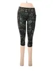 LULULEMON ATHLETICA Fleur Sombre Olive Black Stop At Nothing Crop Leggings -US 6