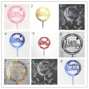 10pcs Happy Birthday Cake Topper Acrylic/ Cardboard Party Decorations AU STOCK