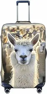 [Pvinnk] Cute Llama Print Protective Luggage Cover Elastic Washable Suitcase Protector Travel Gear Protector, White, Medium