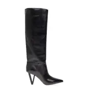 Versace Pointed-Toe Heeled Boots 36,37.5,37,38.5,38,39,40 Black