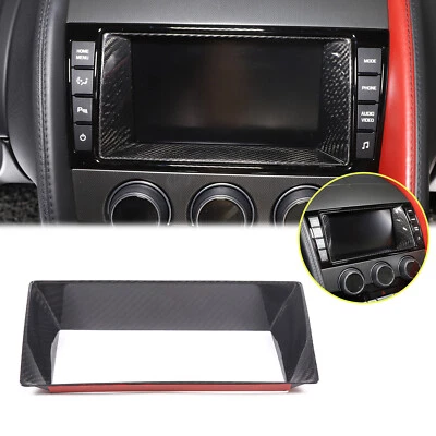 Real Carbon Fiber Touch Display Navigation Screen Cover For Jaguar F-TYPE 13-18