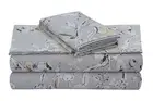 Twin Bed Sheet Set, 300 Thread Count Soft Cotton Sateen, Floral Print with Ex...