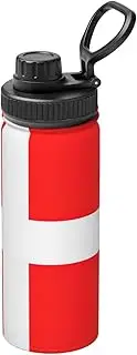 Denmark Danish Flag Camping Hiking Hydration Flask,Stainless Steel Outdoor Water Bottle,Double Walled Insulated