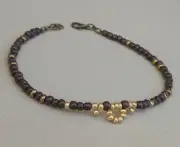 Brown Golden Glass Seed Beads Anklet Beaded Boho Beach Ankle Bracelet For Women