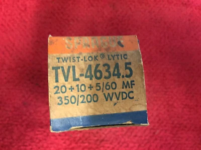 TVL-4634.5 20+10+5/60MF 350/200 SPRAGUE TWIST-LOK CAPACITOR NOS