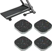 uxcell 4 Pcs Treadmill Mat Pads, 4x4x0.8 High Density Foam Anti Vibration Pad Sound Proof Floor Mat Exercise Equipment Mat for Carpet Protect Noise Reduction Home Gym, Mixed Color