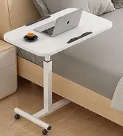 Adjustable Height Medical Overbed Table with Wheels Foldable Rolling Laptop Desk for Office Hospital and Home Use