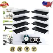 8-Pack Wooden Slatwall Shelf Set with Metal Brackets for Garage & Retail Space