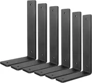 10-Inch Heavy Duty Floating Shelf Brackets, 6 Pack with Mounting Hardware