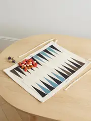 [Fourth Street] Fourth Street - Canvas, Wood And Metal Backgammon Set - Beige - One size One size Neutrals