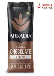 1kg Arkadia Drinking Hot Chocolate 20% Cocoa - Cappuccino Powder Sicilia Coffee