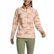 Eddie Bauer Women's Quest Fleece 1/4 Zip Pink Print Pullover - Women Size Small
