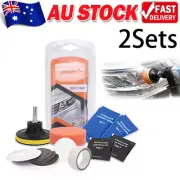 2sets Heavy Duty Headlight Restoration Kit Car Lens Lamp Cleaning Sanding Repair