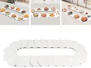 Lazy Susan Turntable,Rotating Food Turntable Food Serving Train, 360° Manual Swivel Adjustable Dining Table, for Rectangular Long & Oblong Tables(Size:1.6m,Color:White)