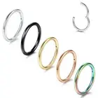 14G 16G 18G 20G Nose Ring Hoop Stainless Steel Hinged Segment Rings Hoops Nos...