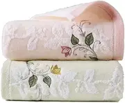 JSEIAJB 68x34cm Cotton Towel Embroidered Hotel Towel Adult Soft Absorbent Household