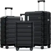 3-Piece Expandable Hard-Sided Luggage Set with Spinner Wheels, TSA Lock, Lightwe