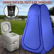 20L Outdoor Portable Toilet 20L Shower Bag Pop Up Camping Tent Change Room Bl
