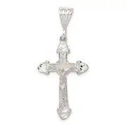 Sterling Silver Diamond-Cut Crucifix Pendant