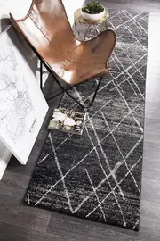 Oasis Noah Charcoal Runner Rug
