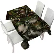 Green Haired Nature Girl Bed of Frogs Tablecloth