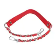 24" Iron Flat Chain Straps Purse Shoulder Bag DIY Replacement, 2Pcs Red Silver