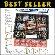 202Pc Heavy-Duty Hitch and Linch Pins Assortment - 5 Types of Secure Fasteners