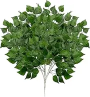Obetuens 10PCS Artificial Greenery Leaves, Lifelike Tropical Faux Branches for Flower Arrangements, Vase Decoration, and All Style Decor (Mulberry)