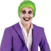 Men`s Slick Green Wig For Adult Evil Movie Clown Costume Halloween Cosplay