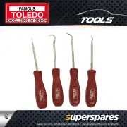 Toledo 4 pcs of MINI & EXTRA Long Pick Hook Set with Ergonomic plastic handle