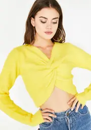 Lemon Pay Attention Fuzzy Sweater