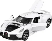 Scale Finished Model Car 1:32 for Bugatti La Voiture Noire Alloy Diecast Simulation Vehicles Models Alloy Scale Model Car Miniature Replica Car(White)