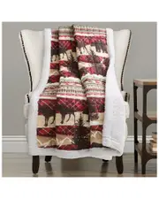 Lush Decor Fashions Holiday Lodge Sherpa Throw Blanket