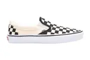 Vans Unisex Classic Slip-On Shoes (Black & White Checkerboard/White)