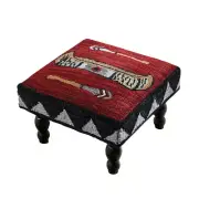 PRIMITIVE COUNTRY CANOE & OARS HOOKED DECORATIVE STOOL By PARK DESIGNS