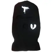 Nevenka 3 Hole Uzi Balaclava Knitted Full Face Cover Ski Mask Winter Windproof Neck Warmer-Black