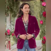Sundance Monte Rosa Velvet Blazer Maroon