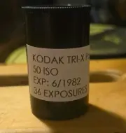 EXPIRED Kodak Tri-X Pan Black & White 35mm film rolls HAND ROLLED - 6/1982